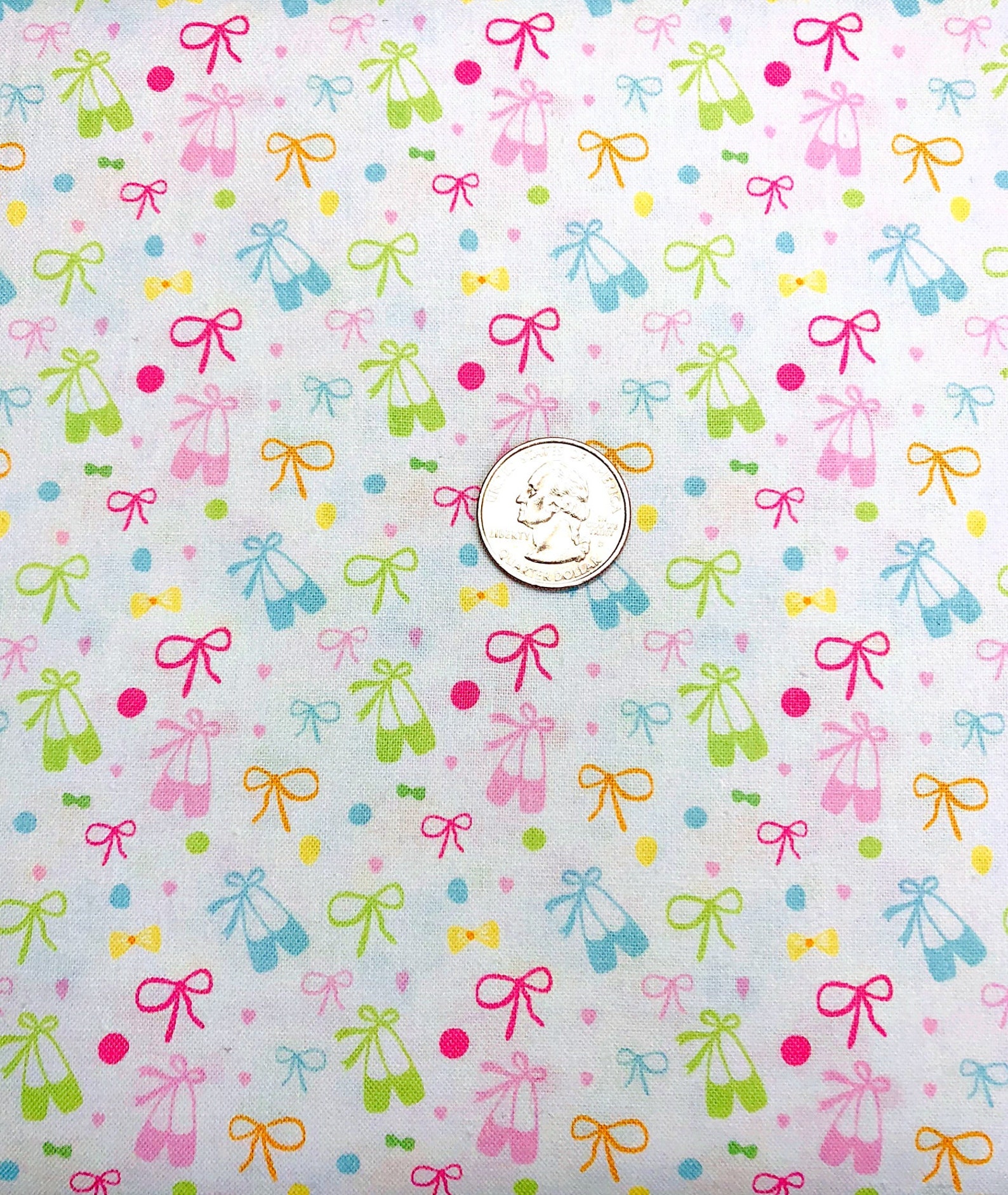 riley blake - c6953 - ballerina bows - ballet shoes and bows on white - one yard of fabric. by the yard riley blake - c6953 - ballerina bows - ballet shoes and bows on white - one yard of fabric. by the yard