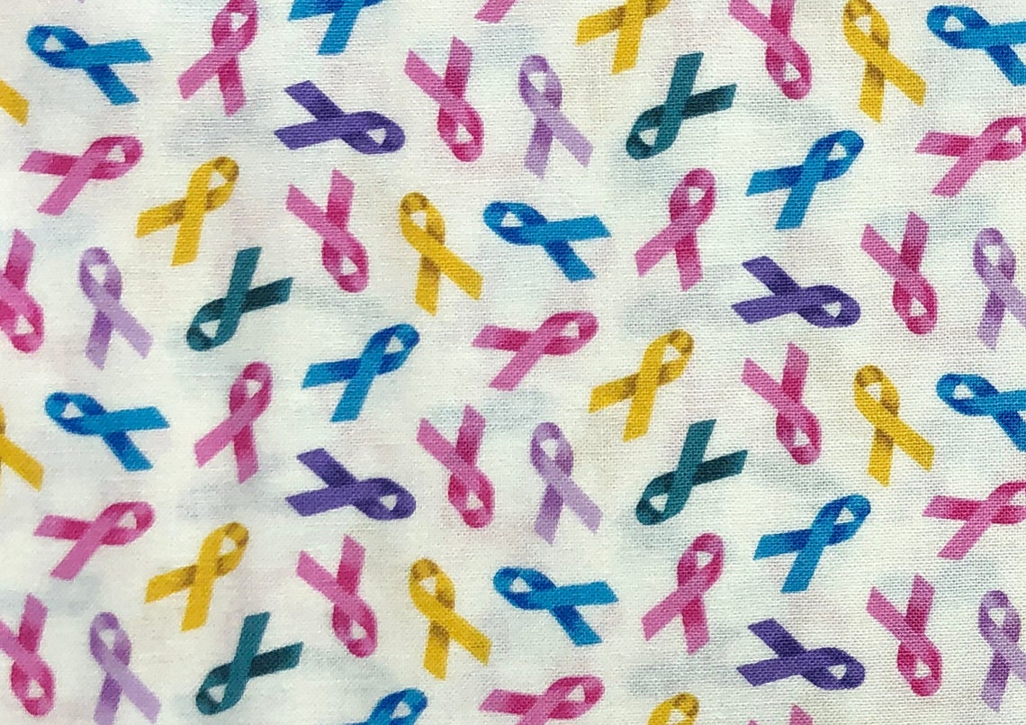 Breast Cancer Awareness Tiny Multicolor Ribbons on White. Etsy