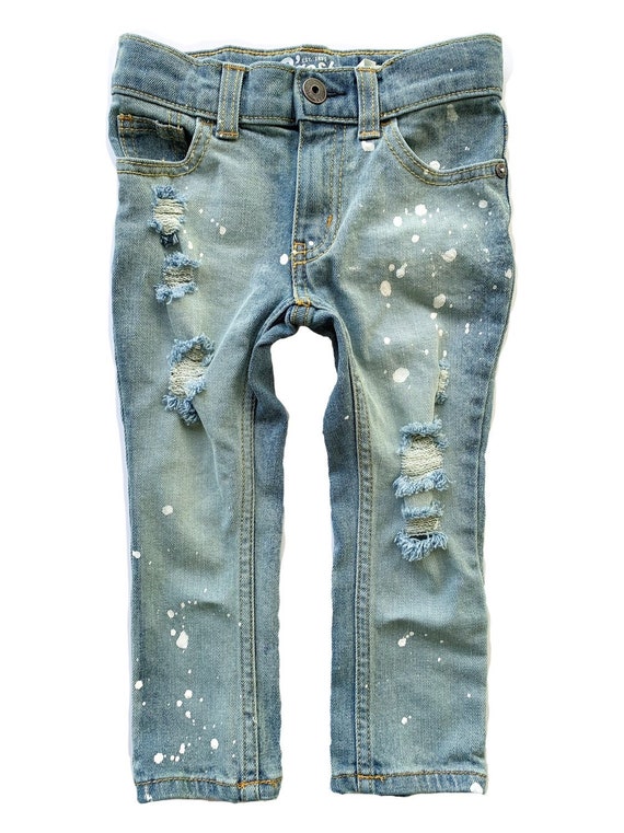 jeans with white paint