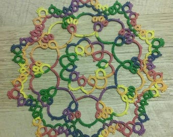Large custom color tatted doily