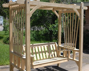 ARBOR/SWING PLANS: Digital File Containing Photos, Materials List, Cutting Guide,  and Assembly Instructions.