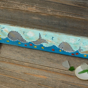 BEACH SIGN, &quot;A Whale Of A Baby&quot; Mama whale taking her baby for a swim.