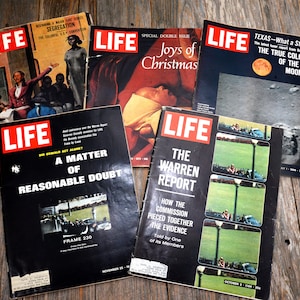 FIVE MAGAZINES -- Gourp of 5 very interesting  LIFE magazines of various subjects, in good condition.