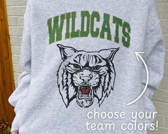 Custom Wildcats Mascot Sweatshirt: Team Colors, Gameday Apparel