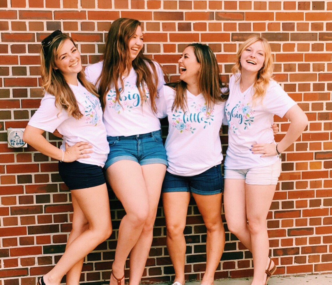 Custom Sorority Big Little Floral Wreath Shirts Etsy