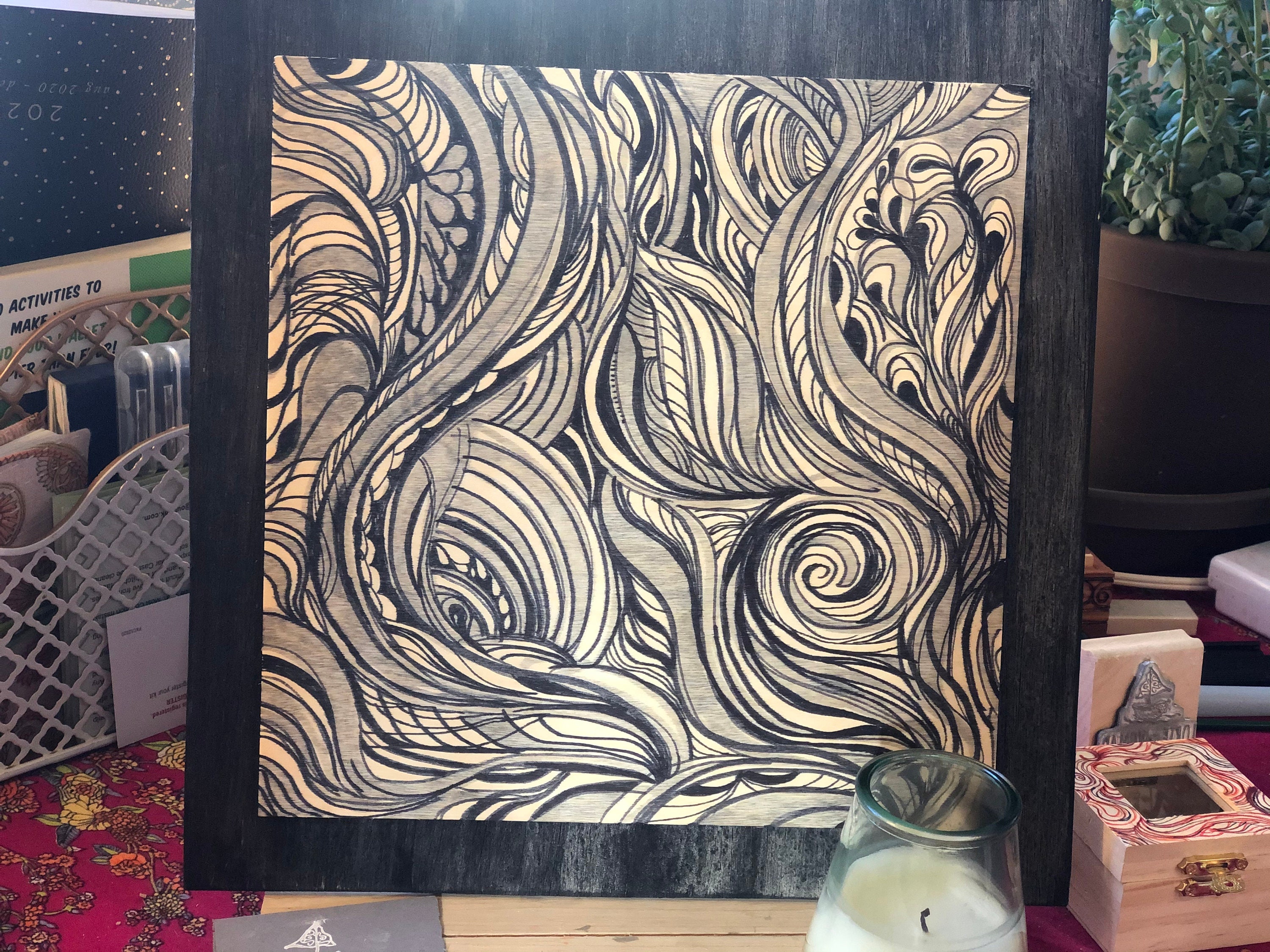 Handmade Sharpie art on wood board Etsy