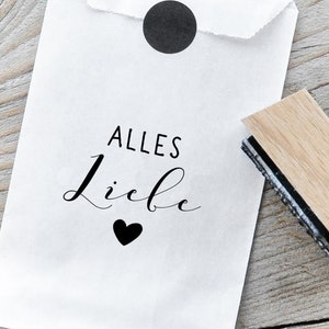 Alles Liebe Stempel, Stempel Hochzeit, Stempel Geburtstag, Alles Liebe mit Herz, Stempel