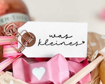 Stempel "was kleines", Textstempel Geburtstag, Geschenk für die Freundin, Holzstempel Mitbringsel