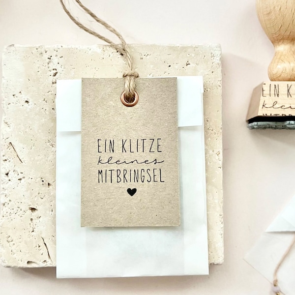 Stempel "Ein klitze kleines Mitbringsel" | Stempel Geschenk | Geschenkstempel