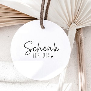 Stempel "Schenk ich dir" mit Herz, für Geburtstagskarten, Geschenkanhänger, DIY Stempel