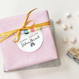 Stempel Hurra SCHULKIND Regenbogen, Schultüte, Stempel Schulanfang