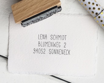 Stempel ADRESSE, Wunschtext, Typo Stempel