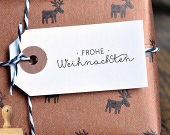 Stempel FROHE Weihnachten, Stempel Weihnachten, Weihnachtsstempel, Advent, Geschenkanhänger