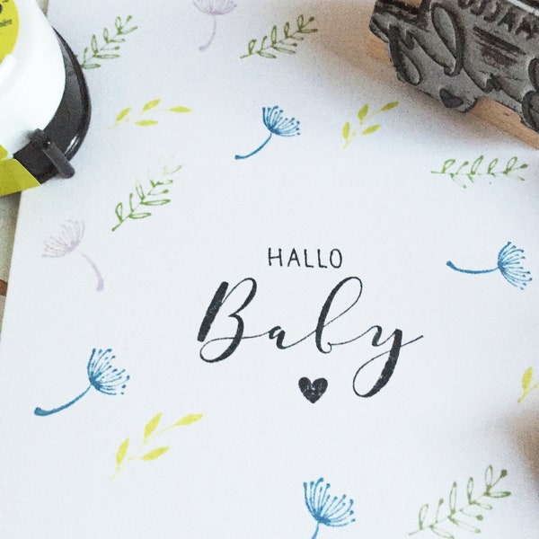 Stempel Geburt HALLO Baby / Geburtskarte / Geburt Baby / Glückwunschkarte