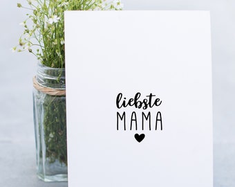 Stempel liebste Mama, Stempel Muttertag, Karte Muttertag, Muttertag Geschenk