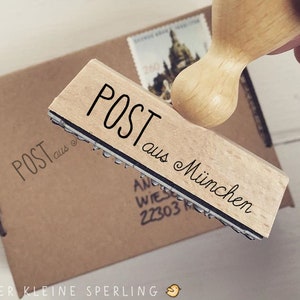 Stempel POST aus ... deiner Stadt, Stempel Adresse, Wunschtext, personalisiert