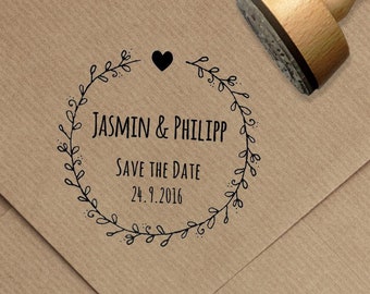 STEMPEL , Save the Date, Hochzeit, Zarte Blätter