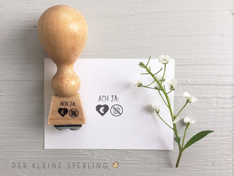 Stempel ACH JA: Symbole Geldgeschenk, Stempel Hochzeit Bild 1