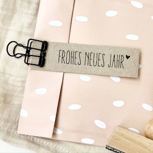 Stempel "frohes neues Jahr" mit Herz, Stempel Neujahrsgrüße