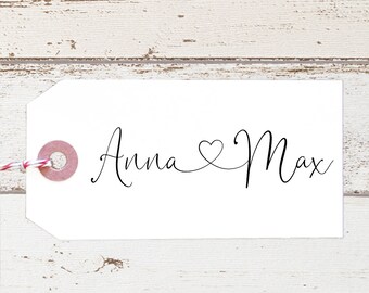 Stempel HOCHZEIT Name, Herz verbunden, Hochzeitseinladung, Hochzeitsstempel, Stempel Hochzeit, personalisiert, Hochzeit Stempel