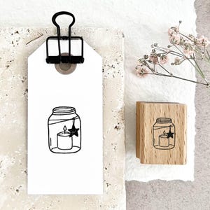 Stempel Weihnachten, Windlicht mit Stern, Weihnachtsstempel