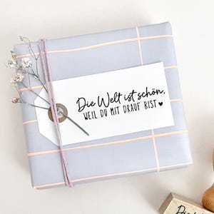 Stempel "Die Welt ist schön, weil du mit drauf bist", Stempel Geschenk