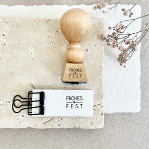 Weihnachtsstempel 'Ein Frohes Fest!' Mit Baum - Handschrift Textstempel