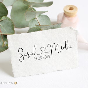 Stempel HOCHZEIT Hochzeitsstempel herzverbunden Hochzeitseinladung Namen mit Herz Hochzeitsdatum image 9