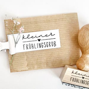 Stempel kleiner Frühlingsgruß mit Herz | Holzstempel DIY Karte gestalten