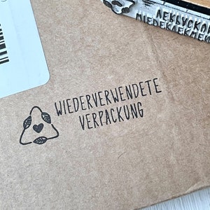 Stempel Wiederverwendete Verpackung, mit Eco Symbol, Verpackungsstempel