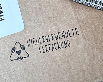 Stempel Wiederverwendete Verpackung, mit Eco Symbol, Verpackungsstempel