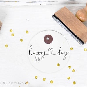 Stempel happy day mit Herz, Stempel Hochzeit, Hochzeitseinladung image 2