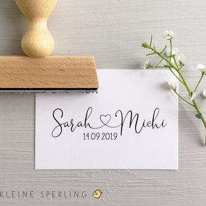 Stempel HOCHZEIT Hochzeitsstempel herzverbunden Hochzeitseinladung Namen mit Herz Hochzeitsdatum Bild 8