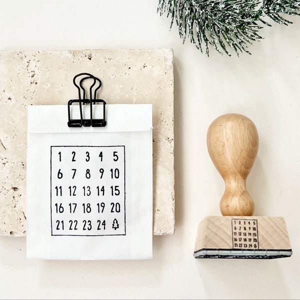 Stempel Adventskalenderzahlen | Weihnachtsstempel Adventskalender