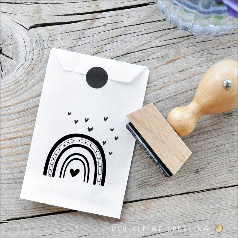 Stempel REGENBOGEN mit Herzen image 1