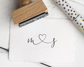 Stempel HOCHZEIT Initialen mit Herz, Hochzeitsstempel, Stempel Hochzeit, Einladung Hochzeit