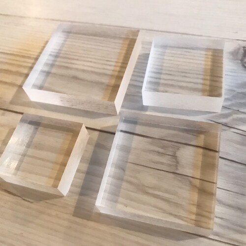 Square Acrylic Block Clear Stamp Block Clear Stamping Block Etsy
