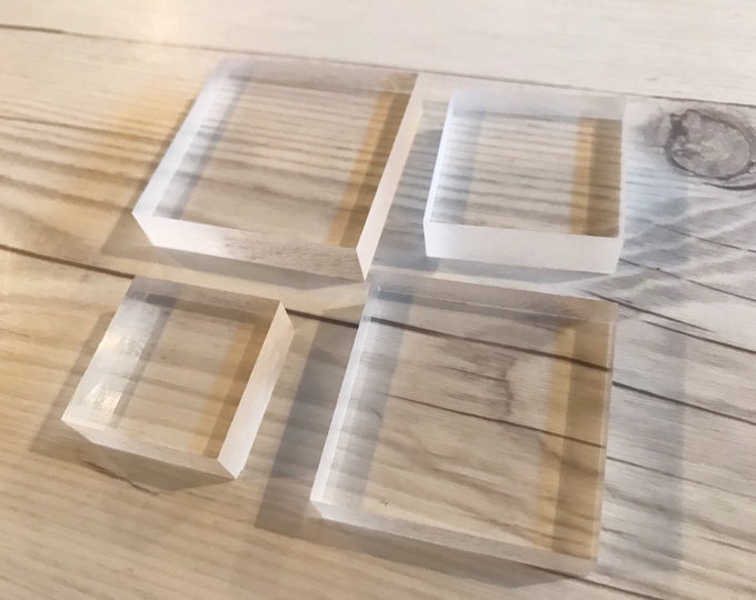 Square Acrylic Block Clear Stamp Block Clear Stamping Block Etsy