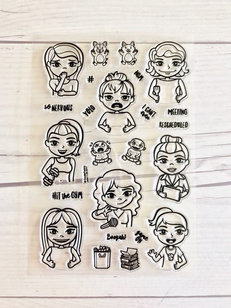 Planner Stamps Planner Stamp Sets Girl Planner Stamps Etsy