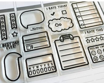 planner stamps, planner icon stamps, label stamps, speech bubble stamp, planner rubber stamps, vertical planner, ECLP, happy planner, MAMBI