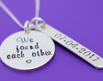 Adoption Gifts Personalized Silver Necklace, Born Home Forever Jewelry, Adoption day gift, Adoptive Foster Parent, Personalized Mommy Neckl