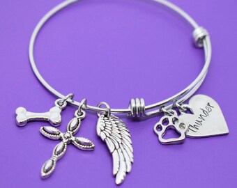 Pet Memorial Jewelry - Dog Memorial Bracelet - Pet Loss Gift - Forever in my Heart - In Memory of Dog. Personalized Dog Remembrance