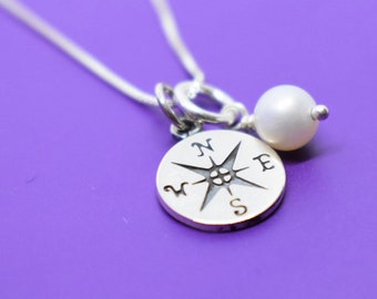 Graduation Gift - Sterling Silver Graduation Necklace - Graduation Jewelry Necklace  - Personalized Graduation - Compass - Gift for graduati