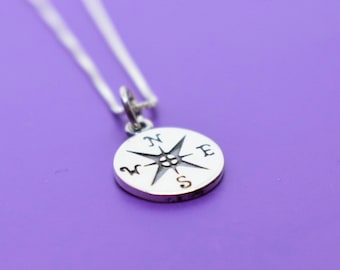Graduation Gift - Graduation Necklace- Graduation Jewelry Necklace  - Personalized Graduation - Compass - Sterling silver Necklace