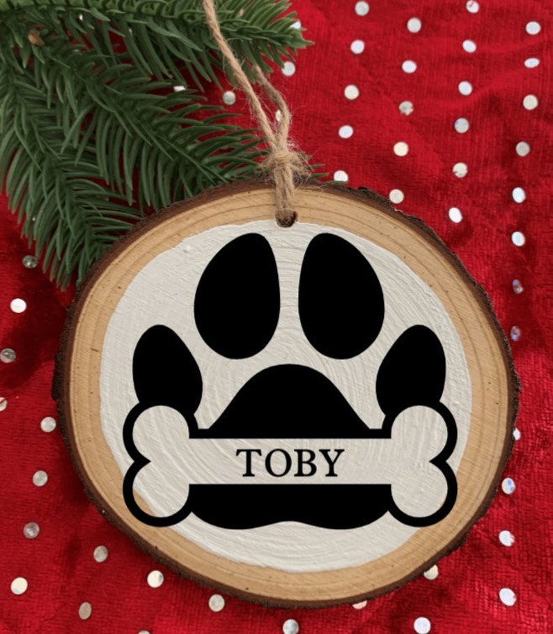 personalized memorial dog rustic wood ornament wood slice dog loss sympathy gift Dog ornament dog name Christmas ornaments