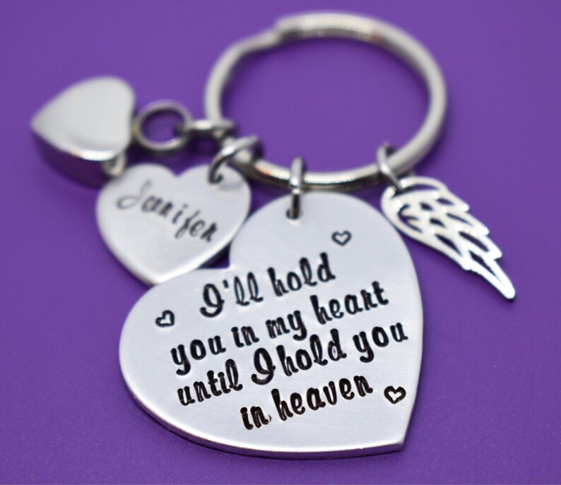 Memorial Jewelry Urn -I/'ll hold you in my heart until i hold you in heaven Cremation Memorial Jewelry Keychain Loss of Loved One Keeps