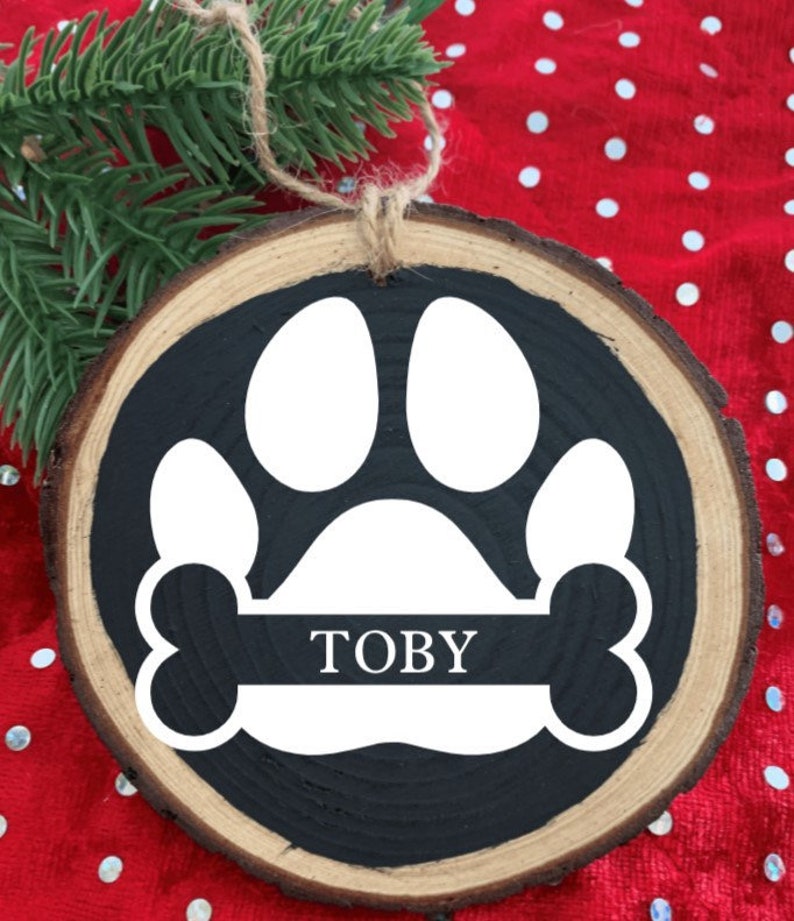 personalized memorial dog rustic wood ornament wood slice dog loss sympathy gift Dog ornament dog name Christmas ornaments