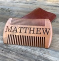Beard comb personalized, Valentine’s gift for men custom engraved, simple groomsmen gift, father son dad grandpa, beard brush comb case