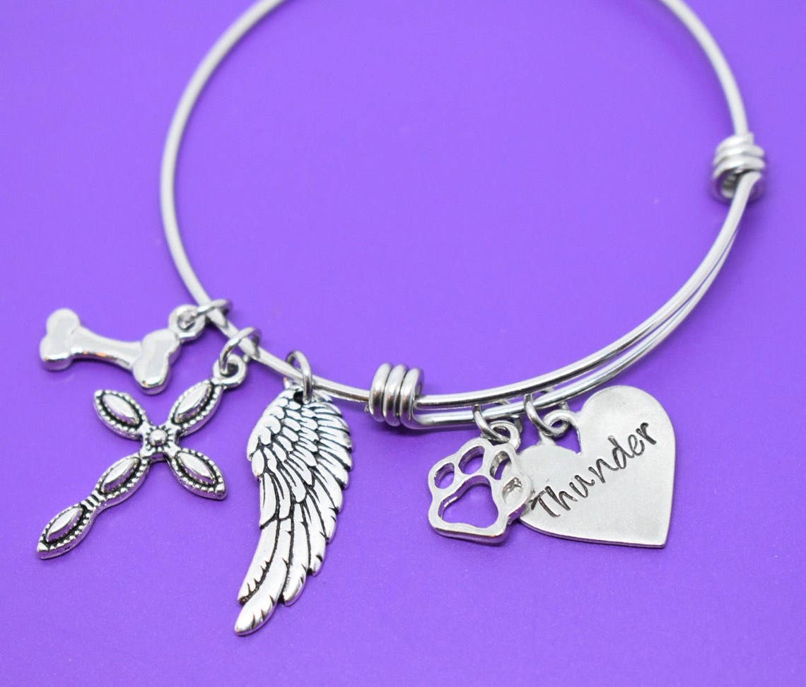 Pet Memorial Jewelry Dog Memorial Bracelet Pet Loss Gift Etsy