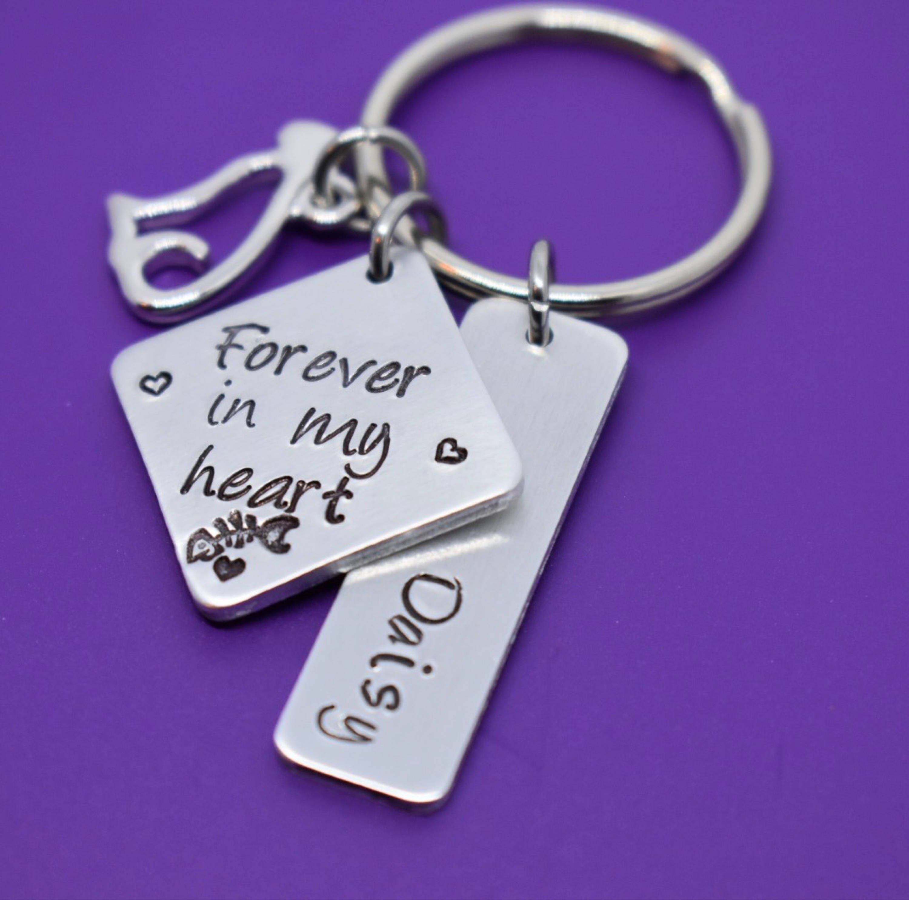 Pet Memorial Jewelry Cat Memorial Keychain Pet Loss Gift Etsy